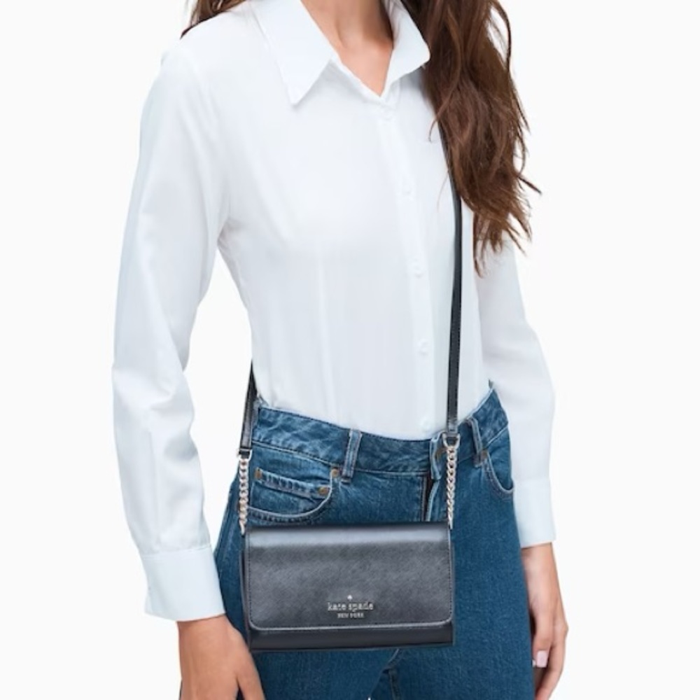 Kate Spade Black Staci Small Flap Crossbody - Picture 9 of 9